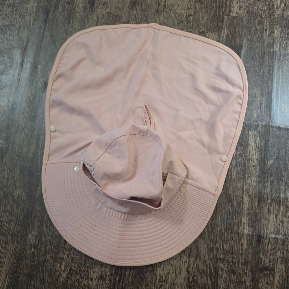Sun Hat Women‎ Pink Wide Brim Neck Flap Adjustable Outdoor UV Hat